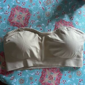 Cream Strapless Bandeau Bra Top XL